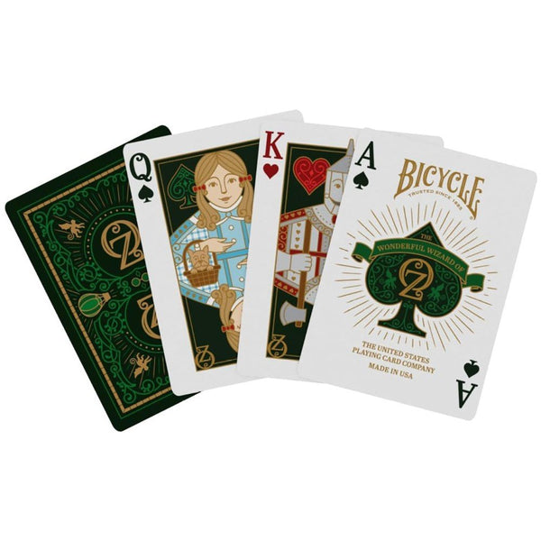 Bicycle Wizard of Oz Playing Cards, Oz Inspired Playing Card Deck, Emerald and Gold, 1 Deck