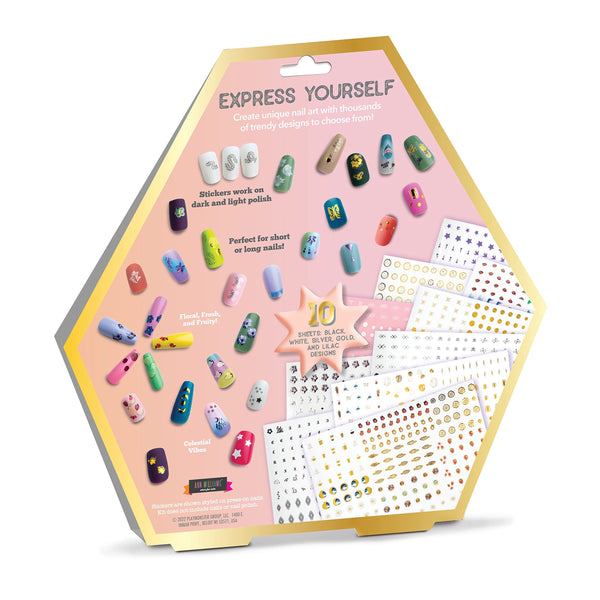 Craft Crush Nail Stickers - 2,916 Easy-to-Apply & Remove Nail Art Stickers for Teens and Adults, Fun DIY Nail Decorations for Ages 13+