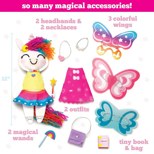 Craft-tastic Create Your Own Magical Unicorn Friend Toy – Easy-To-Sew Unicorn Stuffie with Customizable Clothes & Accessories – Ages 4+
