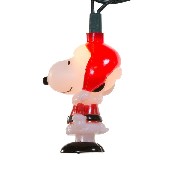 Kurt Adler Peanuts 10-Light Santa Suit Snoopy Christmas Light Set, Multicolor String Lights
