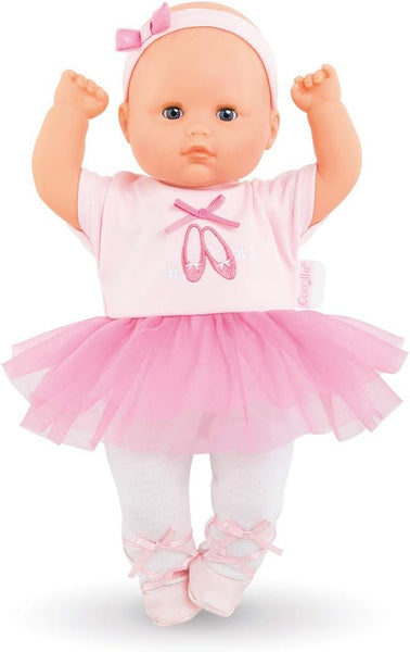 Corolle Bébé Calin Maeva Ballerina Baby Doll - 12" Soft Body Doll in Pink Tutu, Sleeping Eyes That Open and Close, Vanilla Scented, Mon Premier Poupon Collection for Ages 18 Months and up