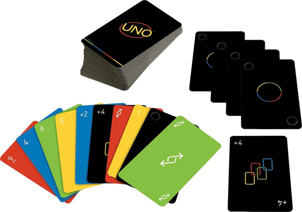 Mattel Games UNO Minimalista Card Game For Adults & Teens Featuring Designer Graphics By Warleson Oliviera, 2-10 Players Ages 7+