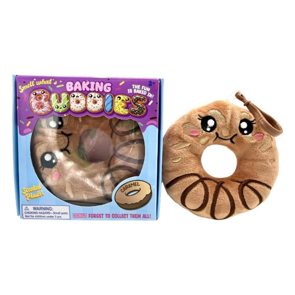 Kalan Baking Buddies Caramel Swirl Donut Scented Plush Bag Clip – Cute Clip-On Keychain, Soft Donut Plushie with Sweet Caramel Aroma – Collectible Accessory for Kids & Teens