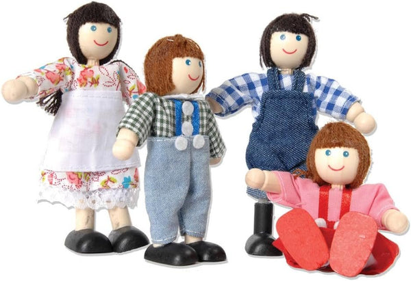 Tidlo Wooden Farm Family Set – 4-Piece Poseable Farmer Figurines for Dollhouses & Farm Playsets – Durable Wooden People for Imaginative Play, Preschool Learning, and Farm Toys Accessories