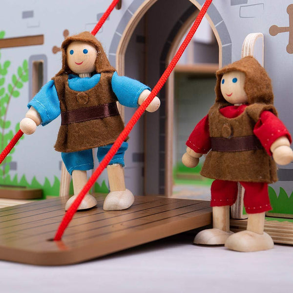 Bigjigs Toys - King George's Wooden Castle Toy Set, Pretend Play Knights Dollhouse, Ages 3+