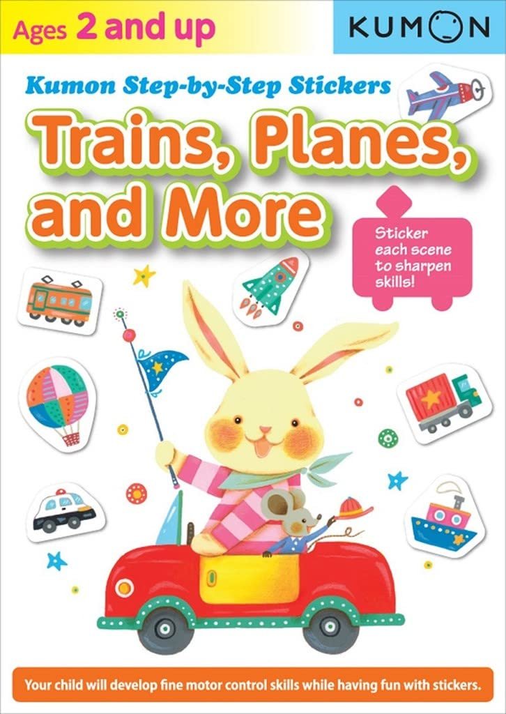 Step-By-Step Stickers: Trains, Planes and More (Kumon Step-By-Step Stickers)