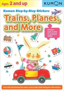 Step-By-Step Stickers: Trains, Planes and More (Kumon Step-By-Step Stickers)