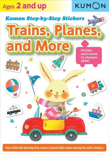 Step-By-Step Stickers: Trains, Planes and More (Kumon Step-By-Step Stickers)