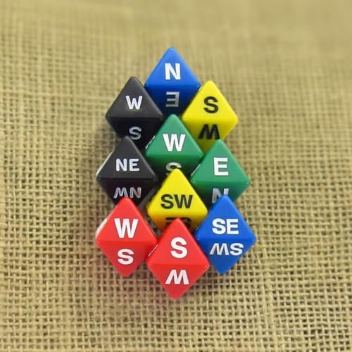 Assorted Compass Dice D8 15mm (19/32in) Pack of 10 Koplow Games