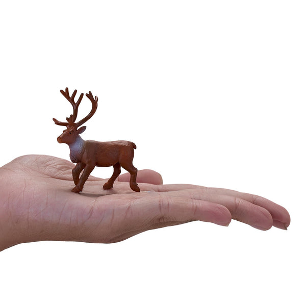 MOJO Mini Woodland Animals Playset, 12 Mini Hand-Painted Wildlife Figures, Realistic North American Forest Animal Figurines, Durable PVC, Ages 3+