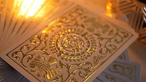 Shin Lim Regalia White Luxury Playing Cards - Poker Size, Gold-Foil Finish, Cartamundi Fine Linen Stock