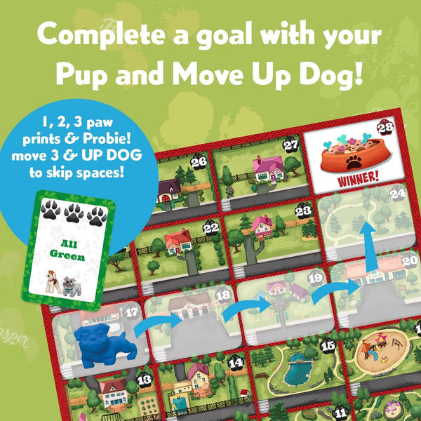 Gamewright - Up Dog - Race Your Furry Friends for The Ultimate Dish! Age 8+, 2-4 Players