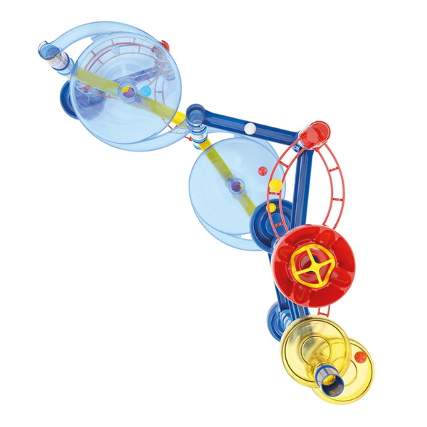 Quercetti - Migoga Run - Ocean - 93pc Marble Ball Run, Track Building Toy, Slide-Bridges-Spirals-Pipes, Colorful STEM Construction Playset, Kids 5+