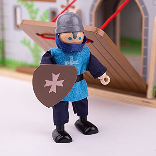 Bigjigs Toys Medieval Wooden Toy Knights - 4 Knights Doll Playsets, Ages 3+