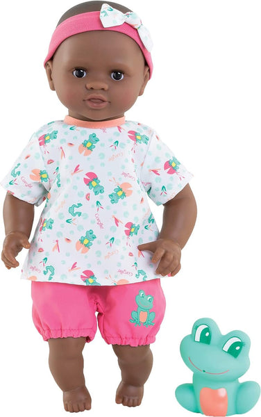 Corolle Bebe Bath Marin Baby Doll - 12" Soft-Body with Rubber Frog Toy, Safe for Water Play in Bathtub or Pool, Vanilla-Scented - for Kids sges 18 Months and up