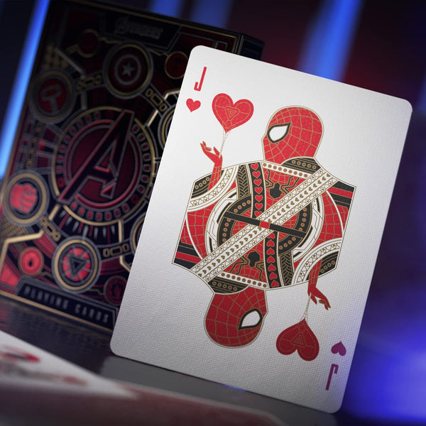 theory11 Avengers Red Edition Premium Playing Cards - Marvel Studios' The Infinity Saga Deck, Poker Size Standard Index
