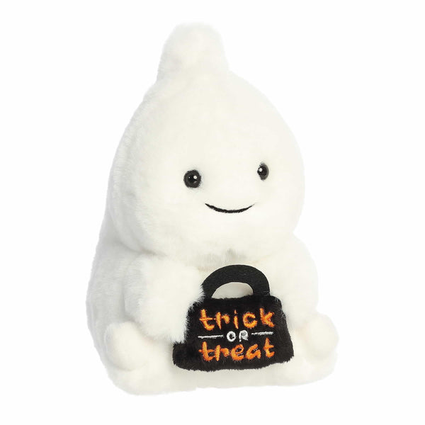 Aurora® Spooky Rolly Pet™ Glenice Ghost™ Stuffed Animal - Compact Size for On-The-Go Fun - Perfect for Halloween Decorations and Gifts - White 5 Inches