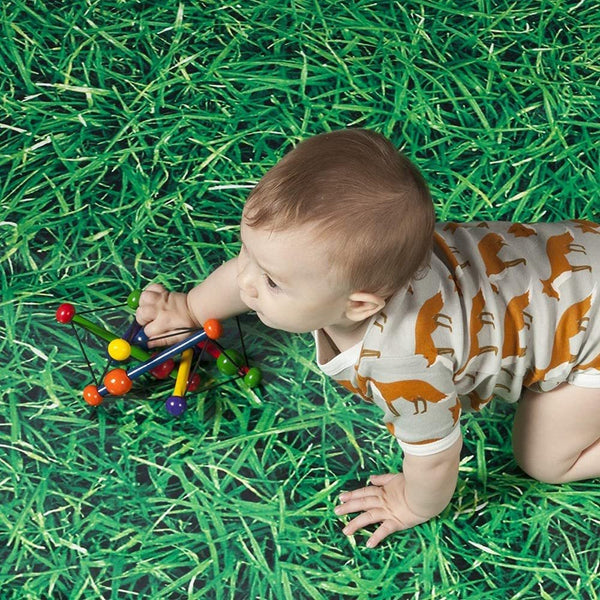 Manhattan Toy - Skwish Classic - A One of a Kind Wood Rattle and Teether Toy with Primary Colors, Ages 0+