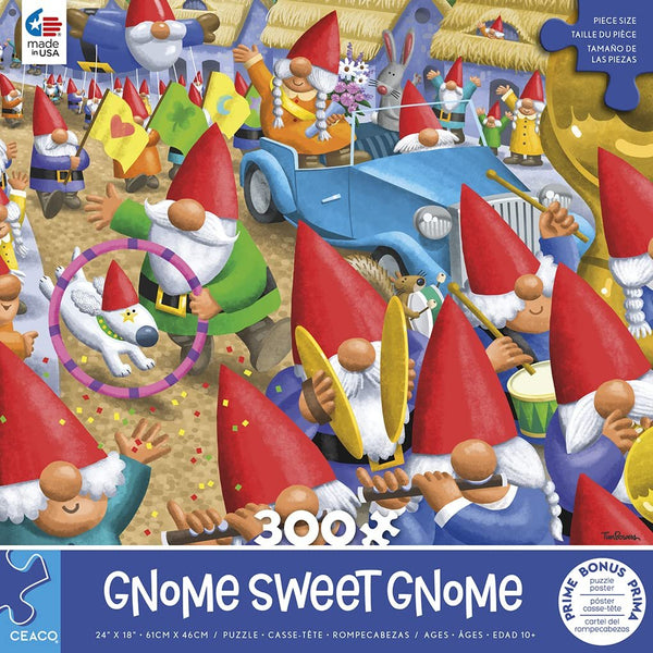 Ceaco - Gnome Sweet Gnome - Gnome Parade - 300 Piece Jigsaw Puzzle