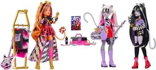 Mattel Monster High Dolls, the Hissfits Band three-Pack With Toralei Stripe, Meowlody And Purrsephone