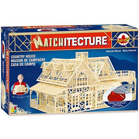 Matchitecture - Country House - Wooden Beam Construction Kit - Cut, Glue and Assemble to Create a 3D Design - 2300 Pieces, 1+ Players Ages 14+