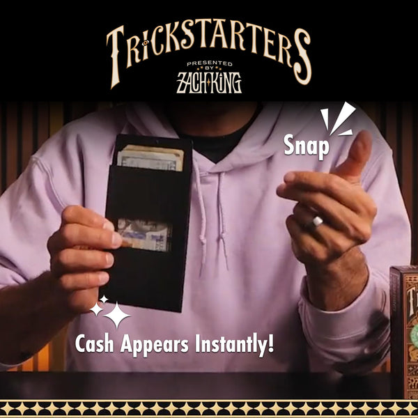 theory11 & Zach King Trickstarters Flash Cash Magic Trick | Wallet Fills with Cash | Easy-to-Learn, Instant Astonishment for Beginners & Magic Enthusiasts
