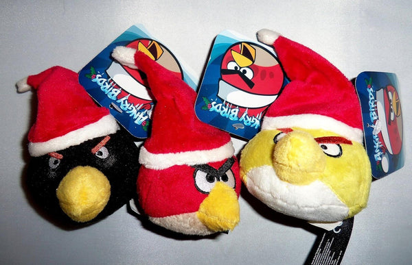 Kurt S. Adler Angry Birds Christmas Ornaments, 6-Piece Plush Assortment, 2.5" Red Bird & Characters, Holiday Tree Decorations, Officially Licensed (styles may vary)