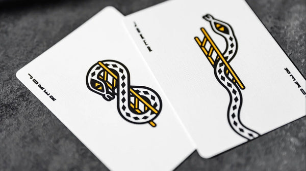 MECHANIC INDUSTRIES Snakes & Ladders Playing Cards - Animated Flip-Book Marked Deck, Poker Size Standard Index, Custom Faces, Snakebite Gaff and Reveal Jokers, Includes Magic Tutorials