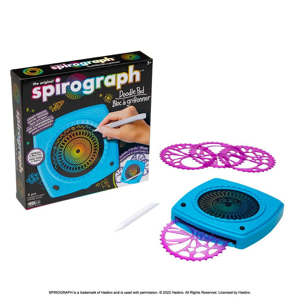 Spirograph Doodle Pad– Arts and Crafts, Scratch Art, LCD Writing Tablet Toy for Kids,  Art Supplies, Drawing Kit, Spiral Art, Double-Sides Stylus, Build-in Storage, Stencils Included, Ages 5+