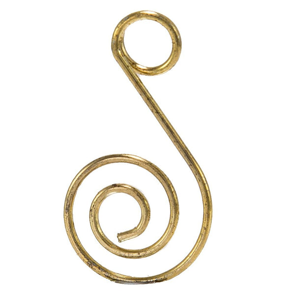 Kurt S. Adler Gold Wire Ornament Hooks, 50-Piece Set - 1.25″ Swirl Design Holiday Tree Hangers for Christmas Ornaments