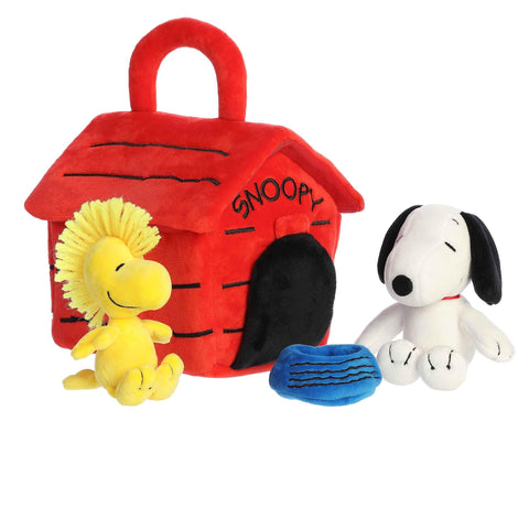 Aurora® Timeless Peanuts® Snoopy's Dog House Playset Stuffed Animal - Classic Characters - Lasting Memories - Multicolor 8 Inches