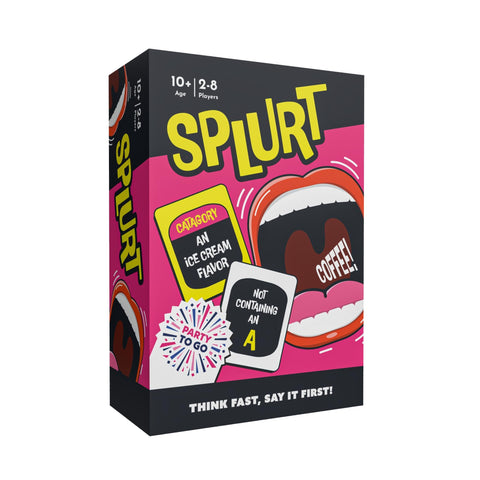 Gamewright - Party to Go - Splurt - Think Fast, Say It First - 2-8 Players Ages 10+