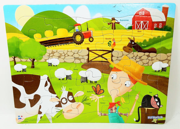 PlayMonster 25-Piece Picture Puzzle 4 Pack for Kids - Educational Jigsaw Puzzles (Assorted), Ages 3+