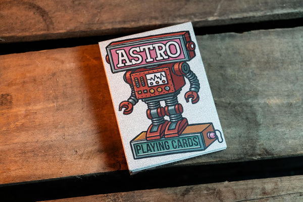 Kings Wild Project Astro Luxury Playing Cards, Poker Size, Custom Index, Retro Robots Sci-fi Inspired Collectible Deck