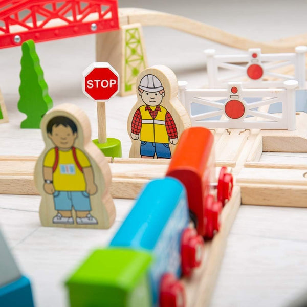 Bigjigs Rail, Town and Country Train Set, Wooden Toys, Wooden Train Set, Trains for Kids, Train Toys, Bigjigs Train, Wooden Train Track, Bigjigs Train Accessories