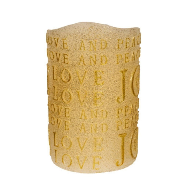 Kurt Adler 5-Inch Gold Flicker Flame Battery-Operated Candle, Multi, JEL0947