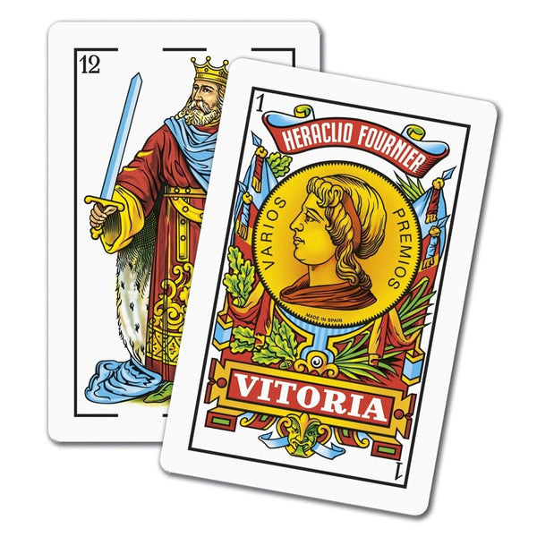 Heraclio Fournier No. 1 Spanish Playing Cards, 12 Deck Set, 40-Card Baraja Española for Mus, Brisca, Tute, Games & Collectors (6 Blue & 6 Red Decks)
