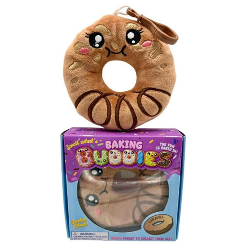 Kalan Baking Buddies Caramel Swirl Donut Scented Plush Bag Clip – Cute Clip-On Keychain, Soft Donut Plushie with Sweet Caramel Aroma – Collectible Accessory for Kids & Teens