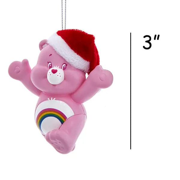 Care Bears Christmas Ornament Pink Cheer Bear with Santa Hat Holiday Tree Decoration