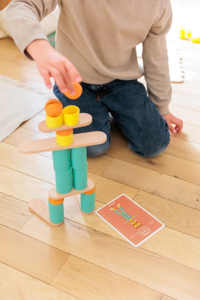 OPPI Stix 24 Creative Cards – Use With Stix Pieces Montessori-Inspired Creative Building Sticks for Kids & Families | Boosts Imagination, Spatial Awareness & Fine Motor Skills
