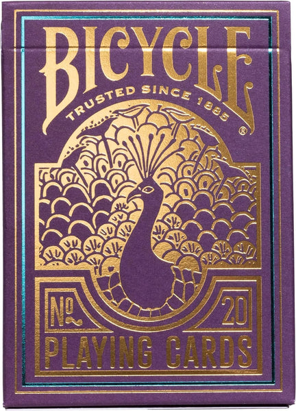 Bicycle Peacock Playing Cards - Purple - Cold Foil Premium Playing Card Deck for Card Games and Magic Tricks - Dazzling Design, Smooth Finish