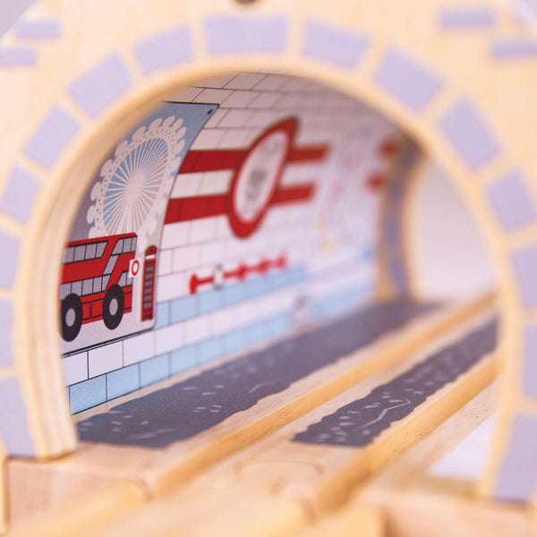 Bigjigs Rail Wooden Underground Train Station, Compatible with Other Major Train Sets & Wooden Railways