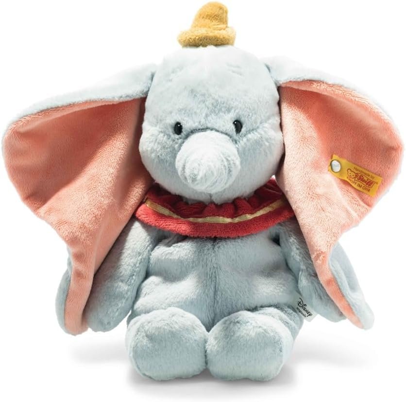 Steiff Disney Soft Cuddly Friends Dumbo 12", Premium Stuffed Animal, Light Blue Lightblue