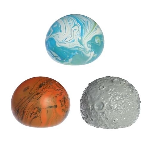 Aurora® Toys Engaging Earth, Moon, and Mars Balls Toy - Endless Fun - Screen-Free Entertainment - Multicolor 3.5 Inches