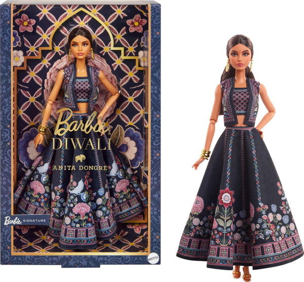 Barbie Signature Diwali Doll By Anita Dongre Wearing Festival Of Lights Look, Holiday Collectible with Doll Stand & Certificate of Authenticity, Ages 6+