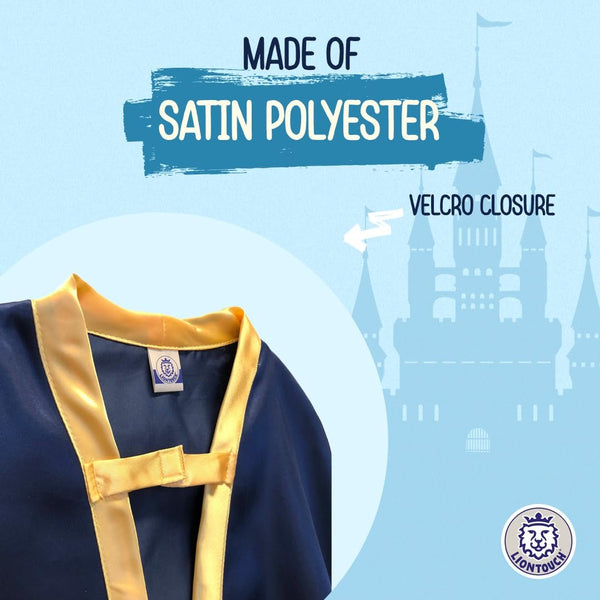 Liontouch - Noble Knight Cape for Boys, Blue & Red | Age 3-8 Years - One Size Fits All | Medieval Pretend Play Toy Cloak for Kids | Dress Up, Fancy Dresses, Cosplay & Royal Knight Costume Accessories