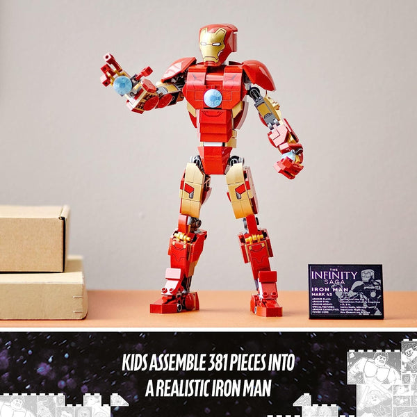 LEGO Marvel Iron Man Figure 76206 Collectible Buildable Toy, Kids Bedroom Display Model from Avengers: Age of Ultron, Infinity Saga Set