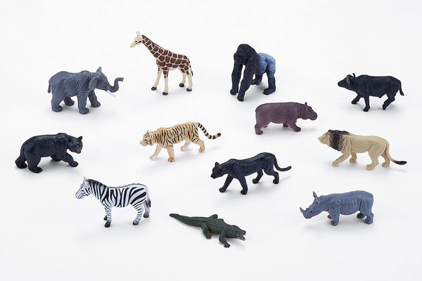 MOJO Mini African Wildlife Animals Playset, 12 Hand-Painted Mini Animal Figures, Realistic Highly Detailed PVC Safari Wildlife Figurines, UK Designed, Ages 3+