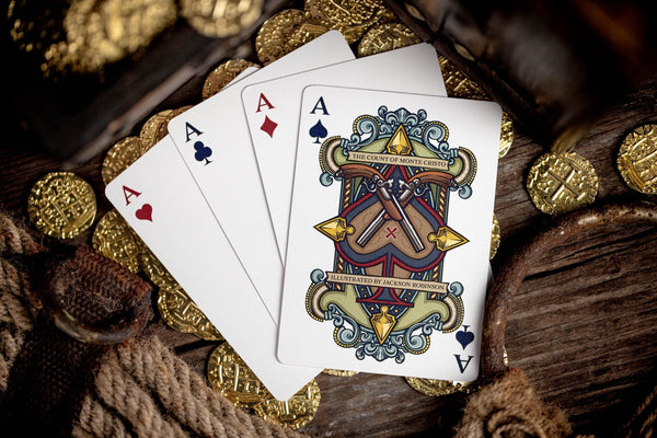 Kings Wild Project The Count of Monte Cristo Luxury Playing Cards – Standard Edition, Poker Size, Custom Index, Collectible Novel-Inspired Deck