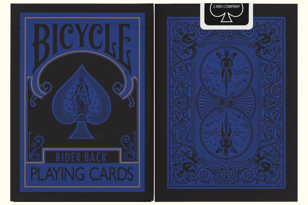 Bicycle Reverse Playing Cards (Blue & Black) - Black Reversed Back USPCC Premium Deck for Magicians, Cardists & Collectors